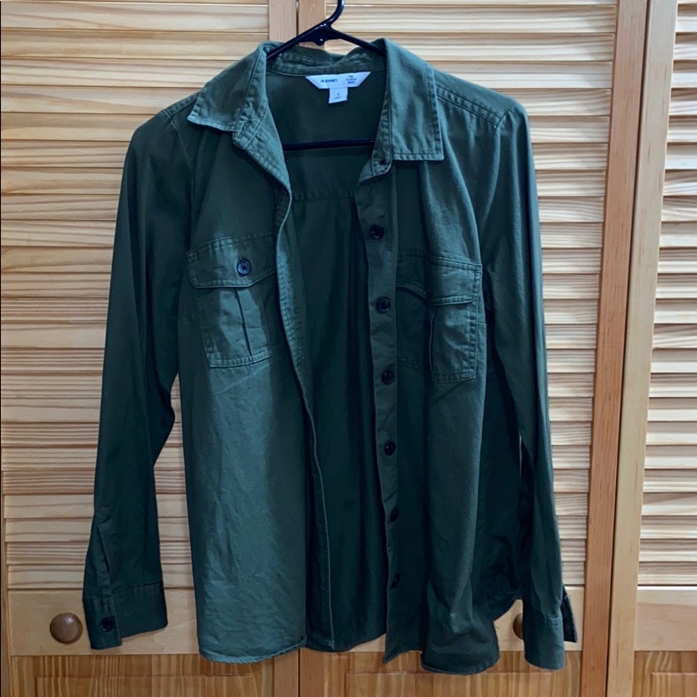 Army green Flannel button up